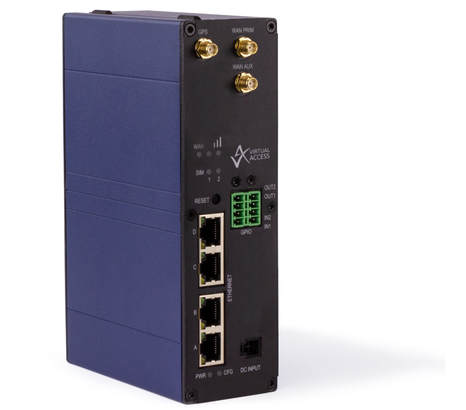 Virtual Access GW2304W Series PoE+ LTE Industrial Cellular Router.